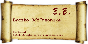 Brczko Bársonyka névjegykártya